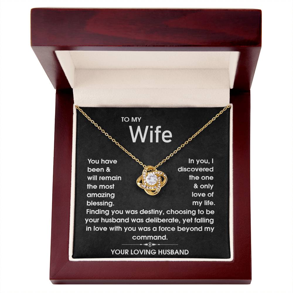 To My Wife - Love of my life - Love Knot Necklace