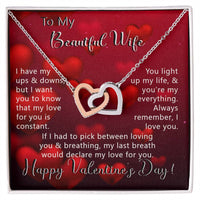 To My Beautiful Wife - Declare my love for you - Interlocking Hearts Necklace